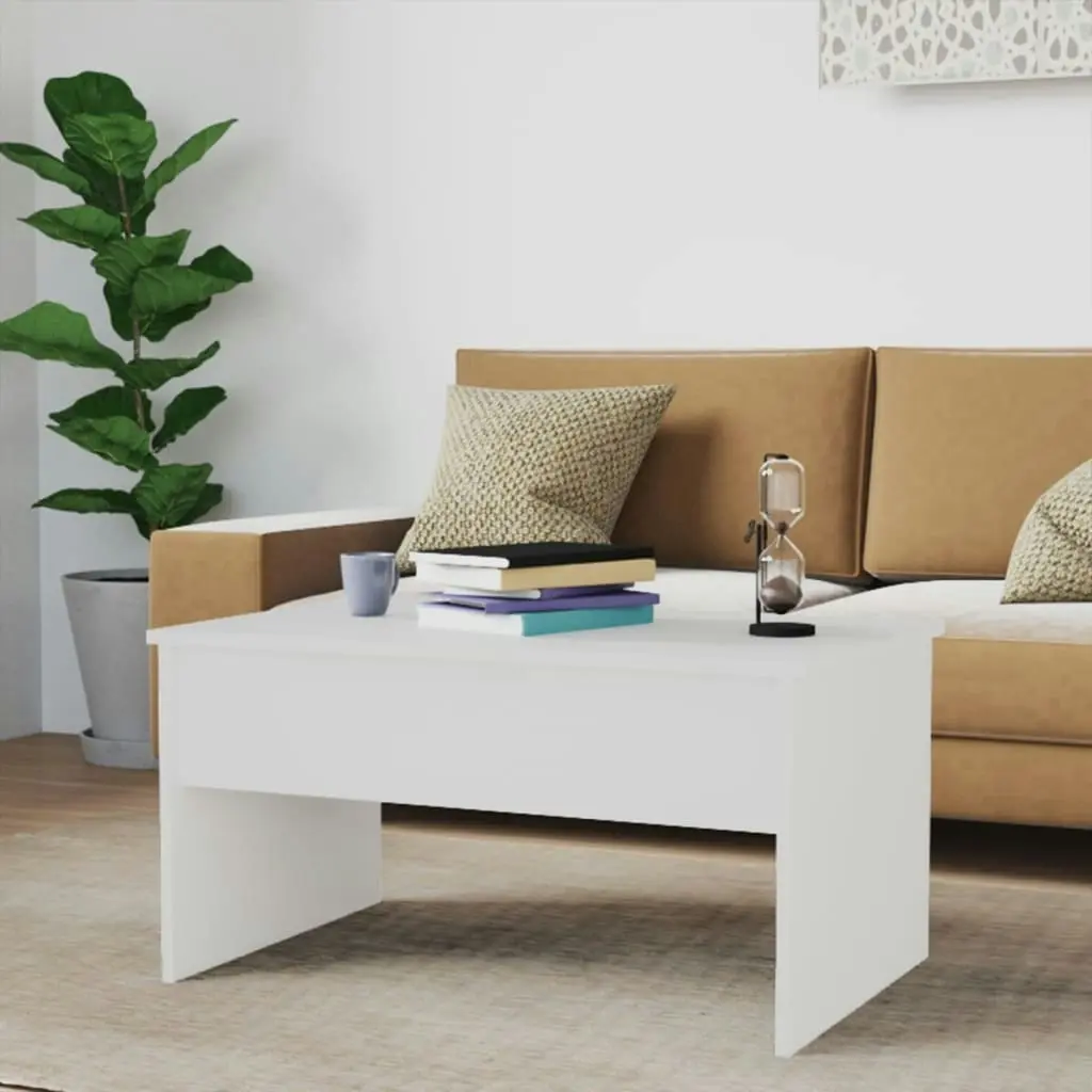 Coffee Table High Gloss White 80x50.5x41.5 cm Engineered Wood 809644