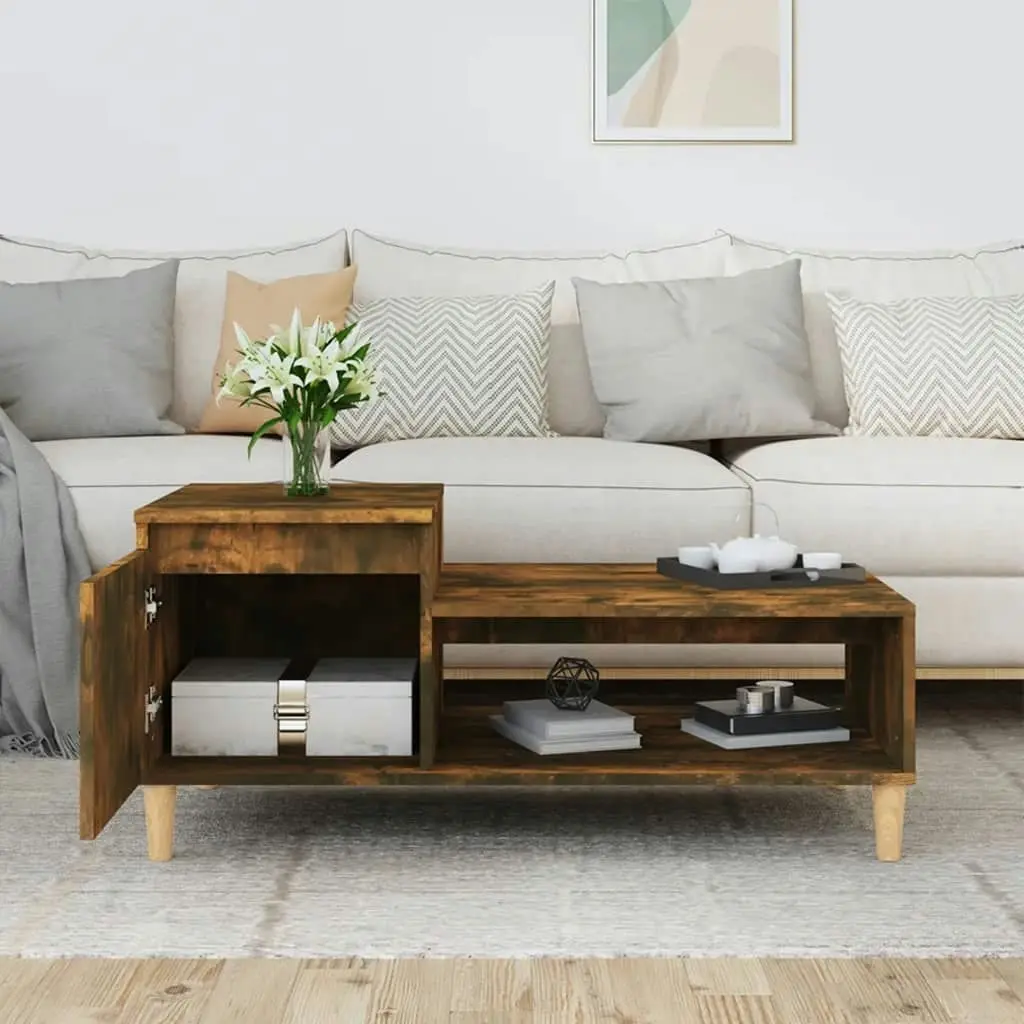 Coffee Table Smoked Oak 100x50x45 cm Engineered Wood 821129