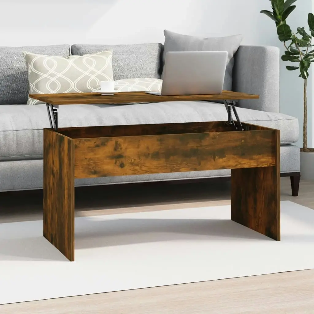 Coffee Table Smoked Oak 102x50.5x52.5 cm Engineered Wood 819284