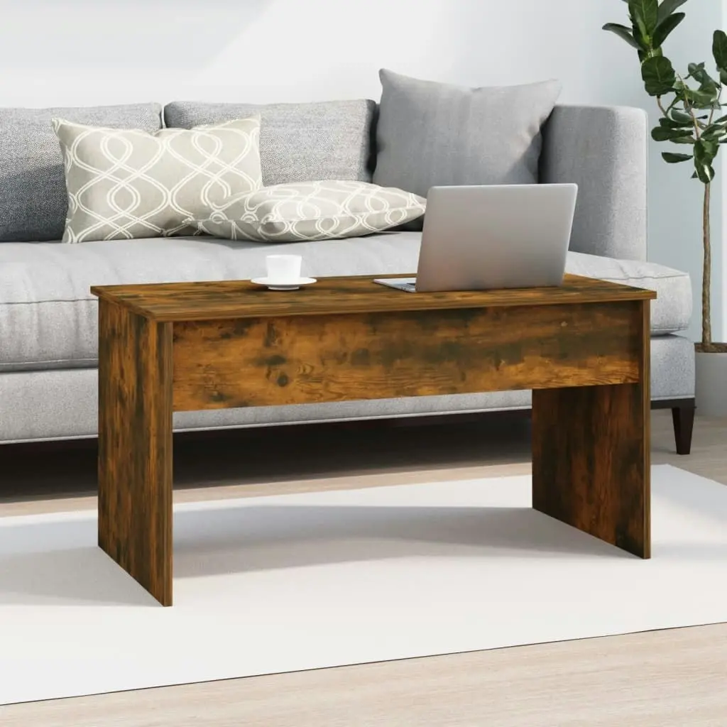 Coffee Table Smoked Oak 102x50.5x52.5 cm Engineered Wood 819284