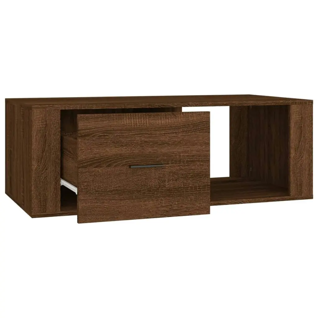 Coffee Table Brown Oak 100x50.5x35 cm Engineered Wood 816543