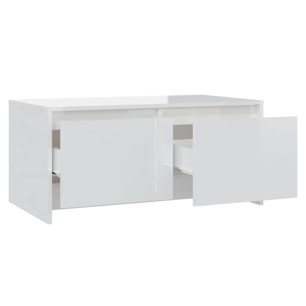 Coffee Table High Gloss White 90x50x41.5 cm Engineered Wood 809824