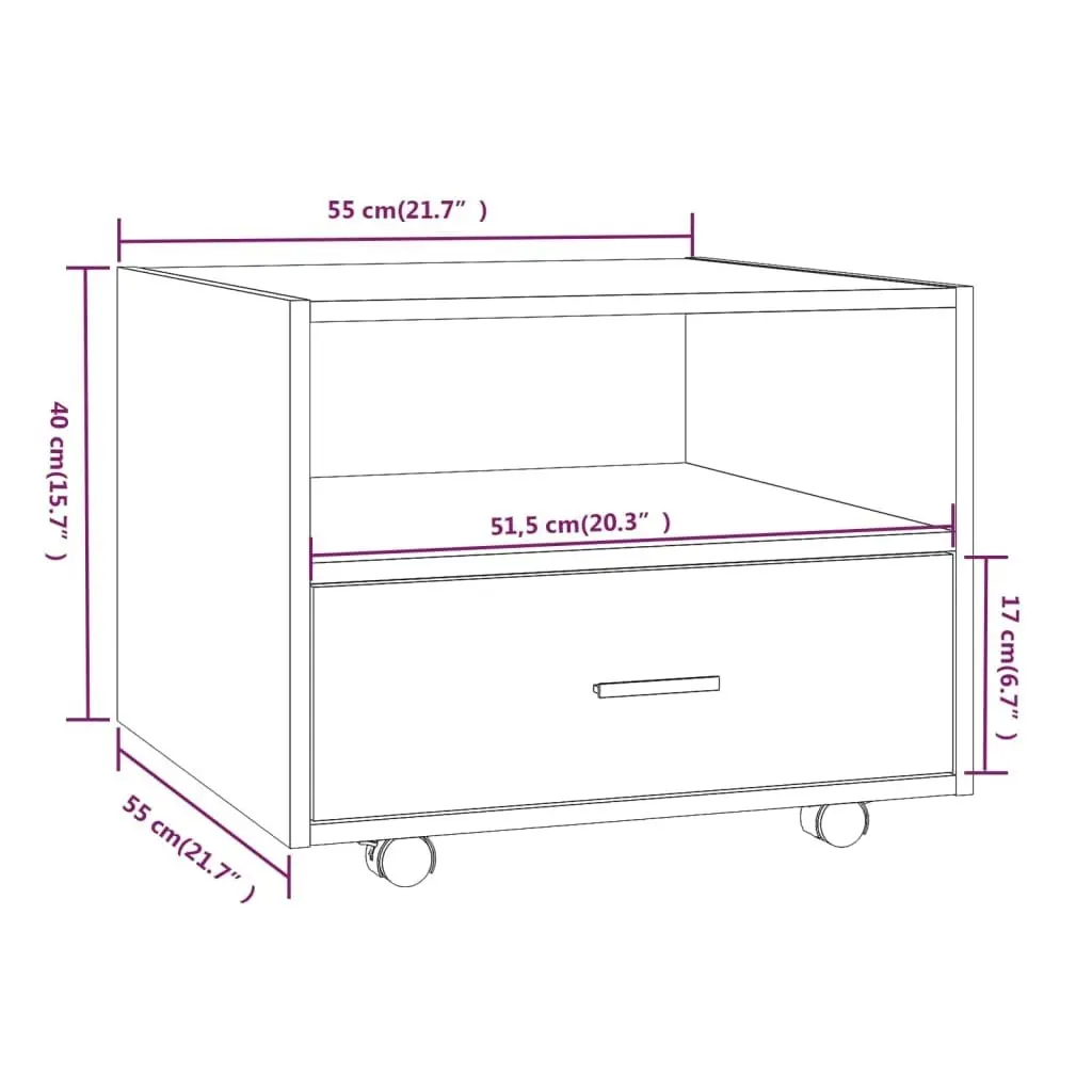 Coffee Table Grey Sonoma 55x55x40 cm Engineered Wood 816938