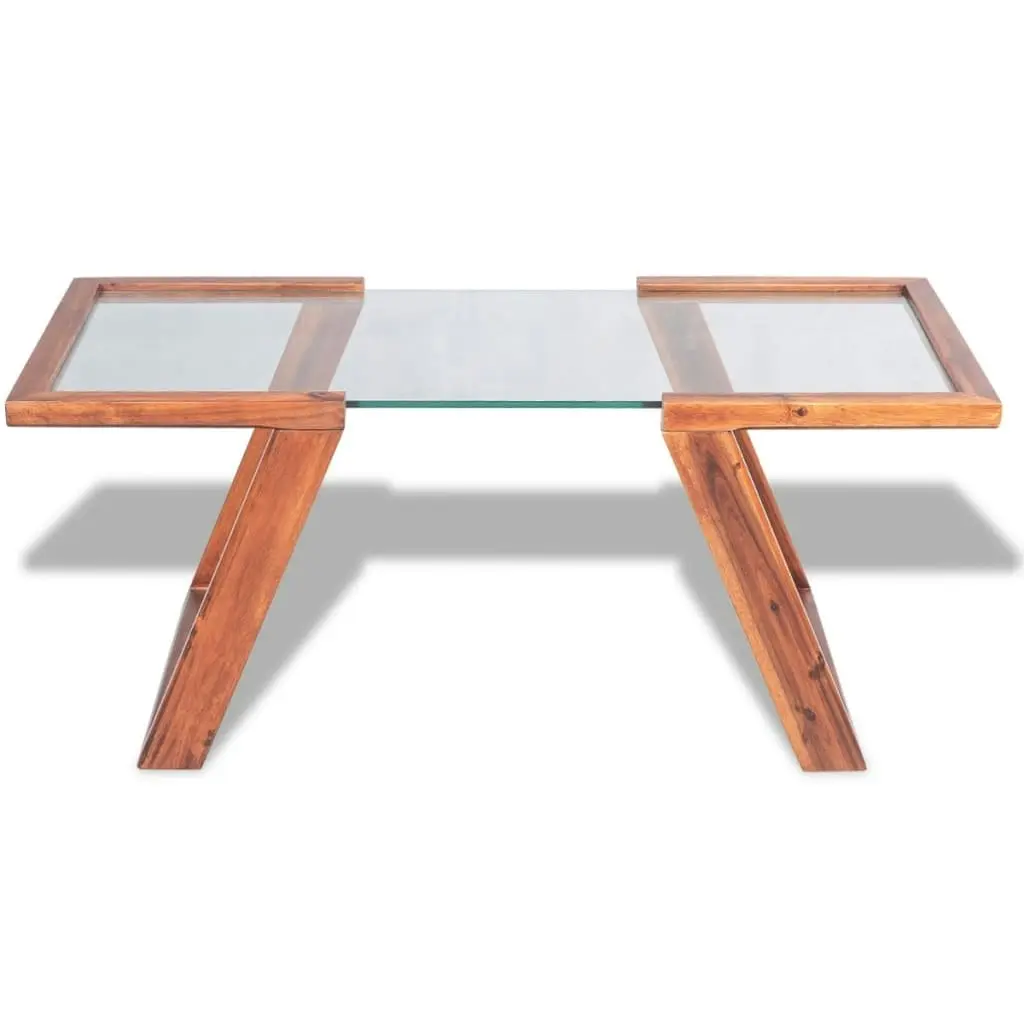 Coffee Table Solid Acacia Wood Brown 100x50x40 cm 243269