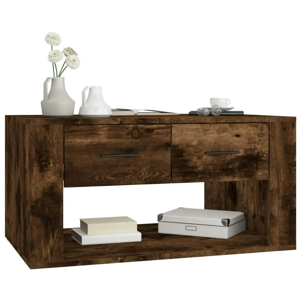 Coffee Table Smoked Oak 80x50x40 cm Engineered Wood 816533