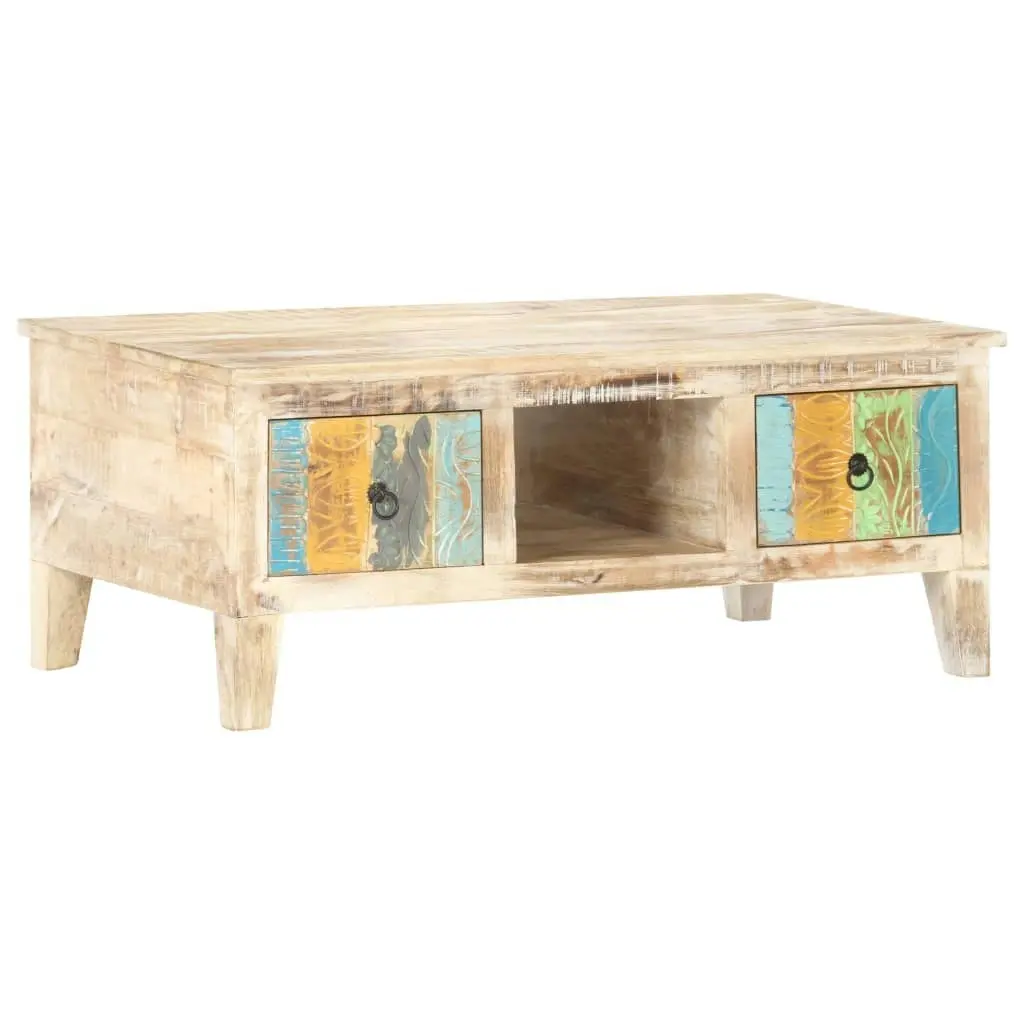 Coffee Table 100x55x40 cm Rough Acacia Wood 320235