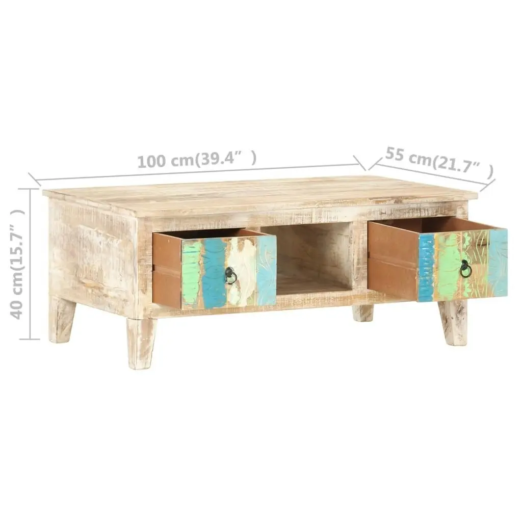 Coffee Table 100x55x40 cm Rough Acacia Wood 320235