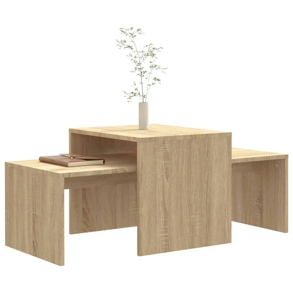 Coffee Table Set Sonoma Oak 100x48x40 cm Engineered Wood 802915