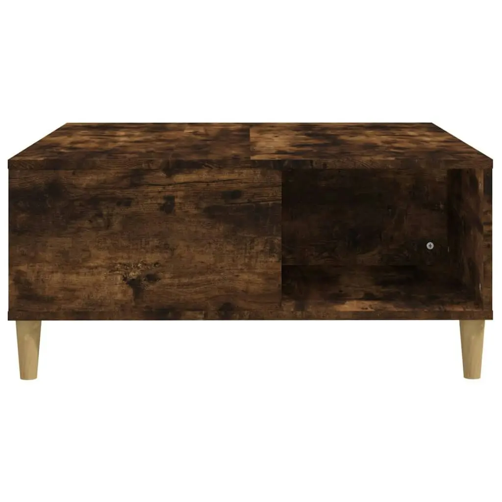 Coffee Table Smoked Oak 80x80x36.5 cm Engineered Wood 821097