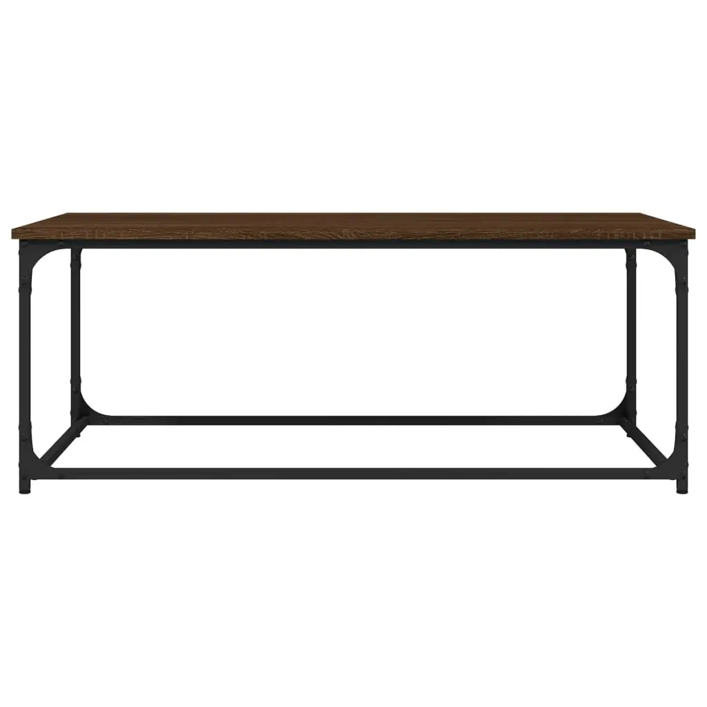 Coffee Table Brown Oak 102x50x40 cm Engineered Wood and Iron 823301