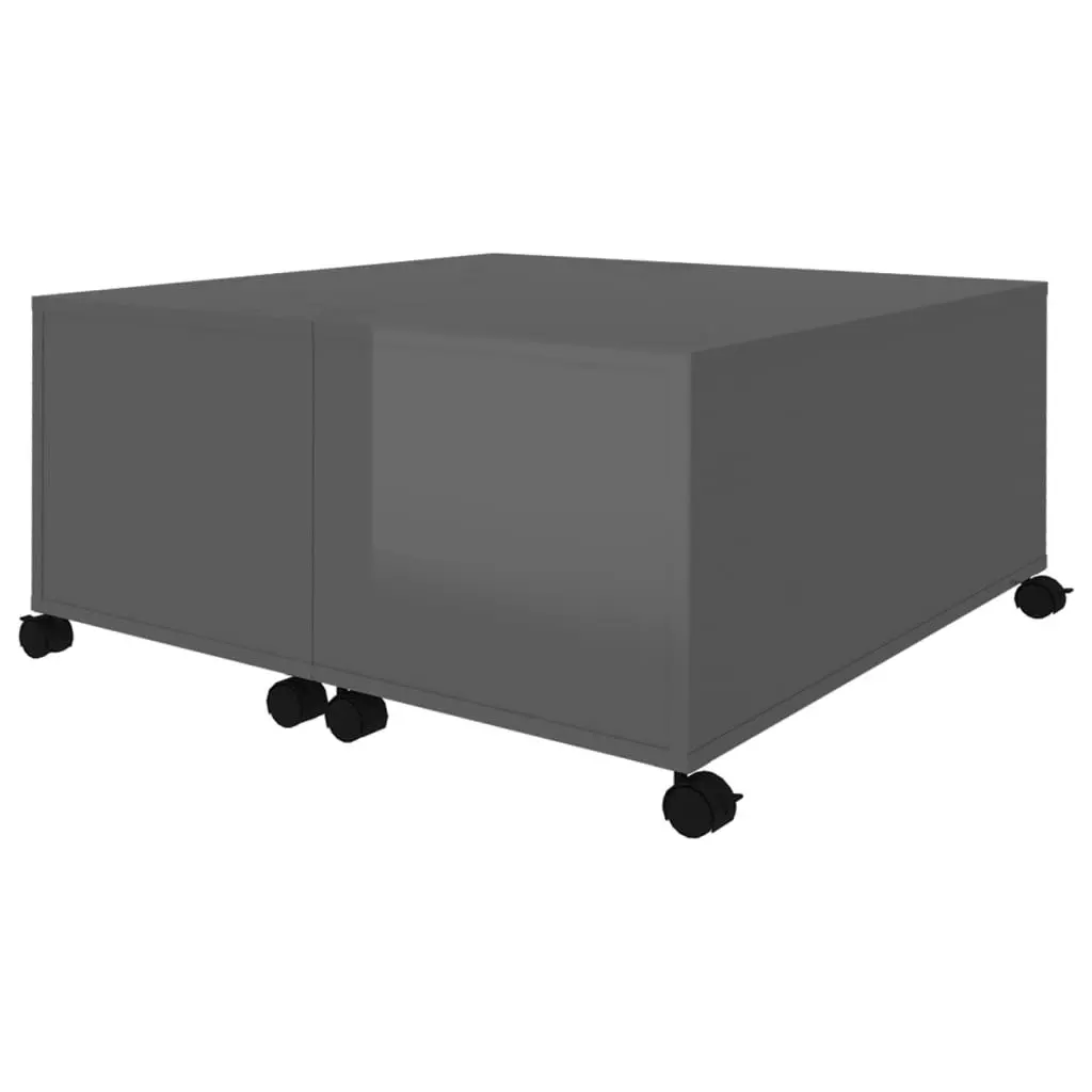 Coffee Table High Gloss Grey 75x75x38 cm Engineered Wood 806875