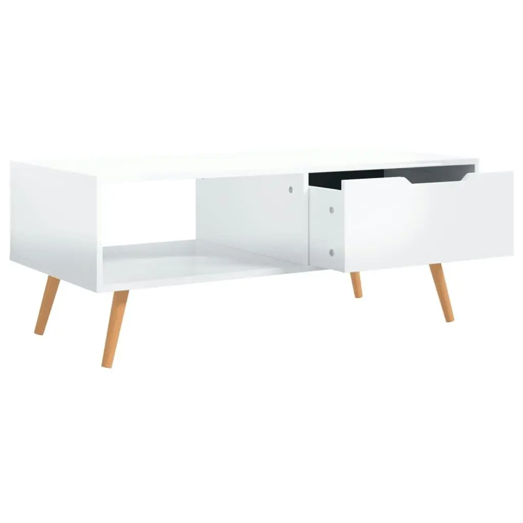 Coffee Table High Gloss White 100x49.5x43 cm Engineered Wood 326792