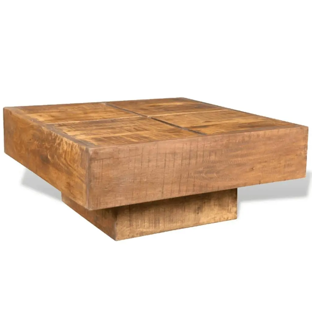 Coffee Table Brown Square Solid Mango Wood 241132