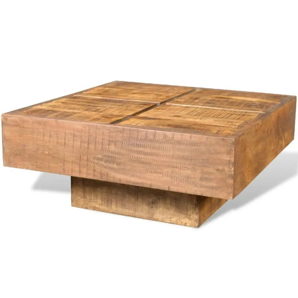 Coffee Table Brown Square Solid Mango Wood 241132