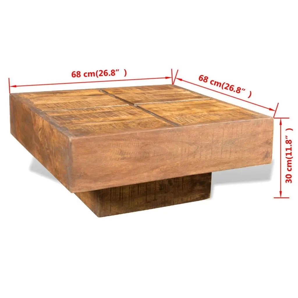 Coffee Table Brown Square Solid Mango Wood 241132