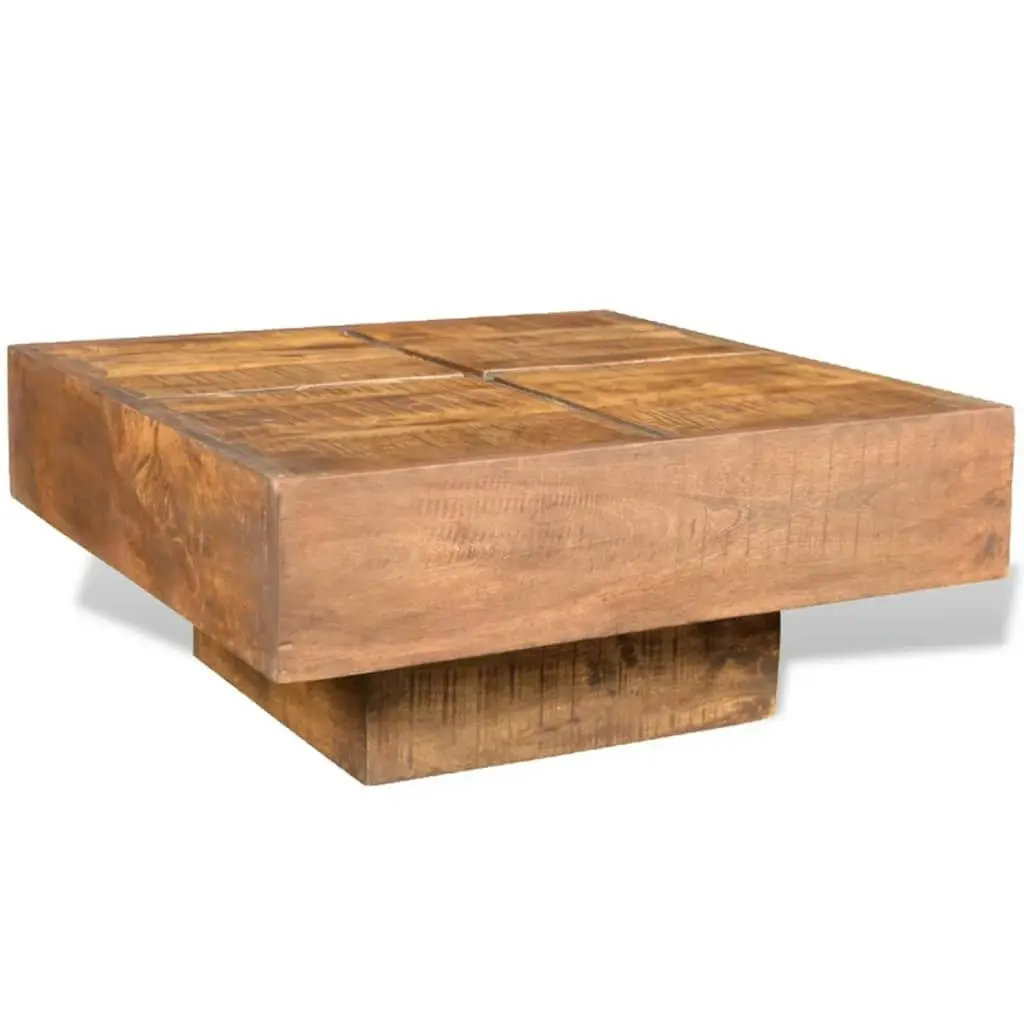 Coffee Table Brown Square Solid Mango Wood 241132