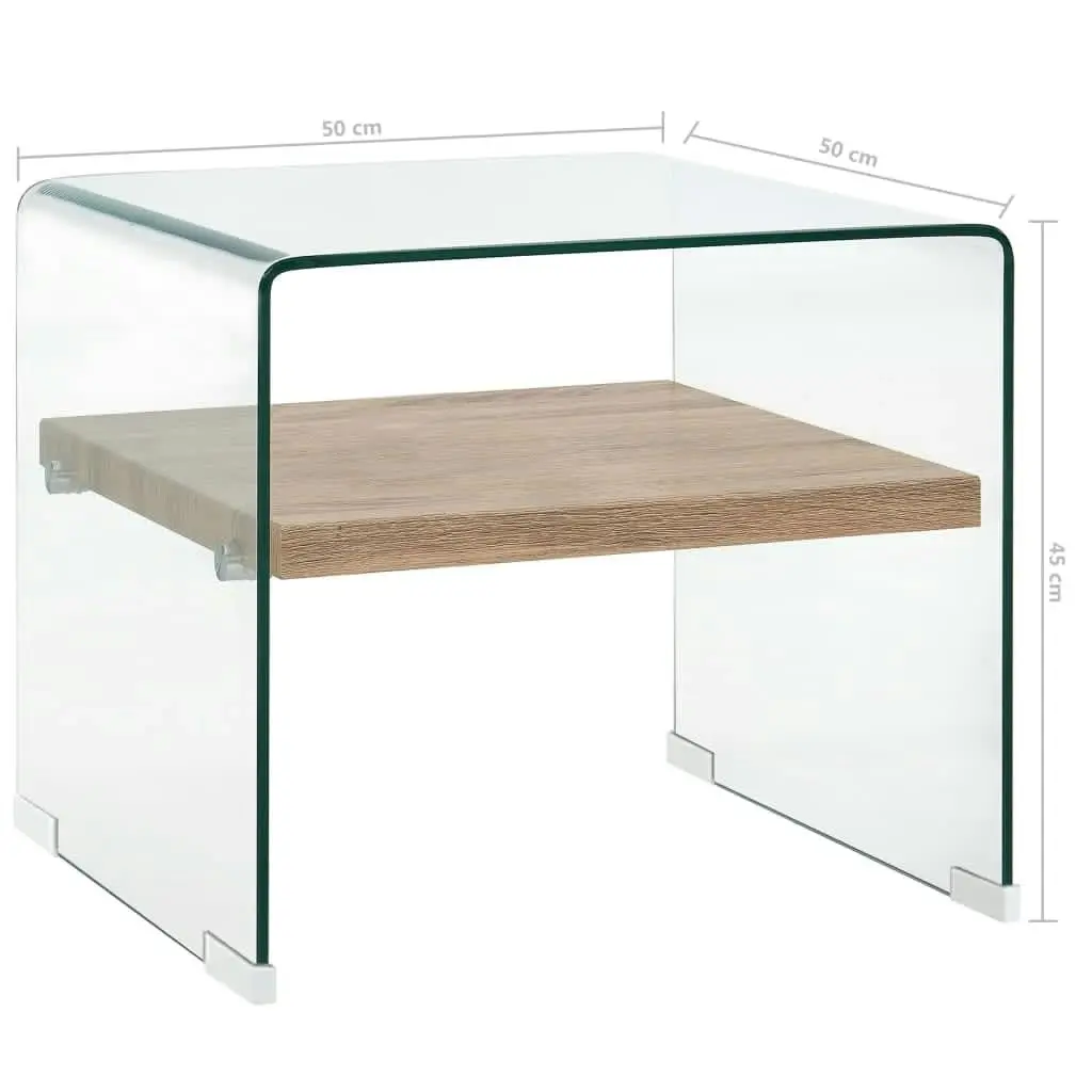 Coffee Table Clear 50x50x45 cm Tempered Glass 284742