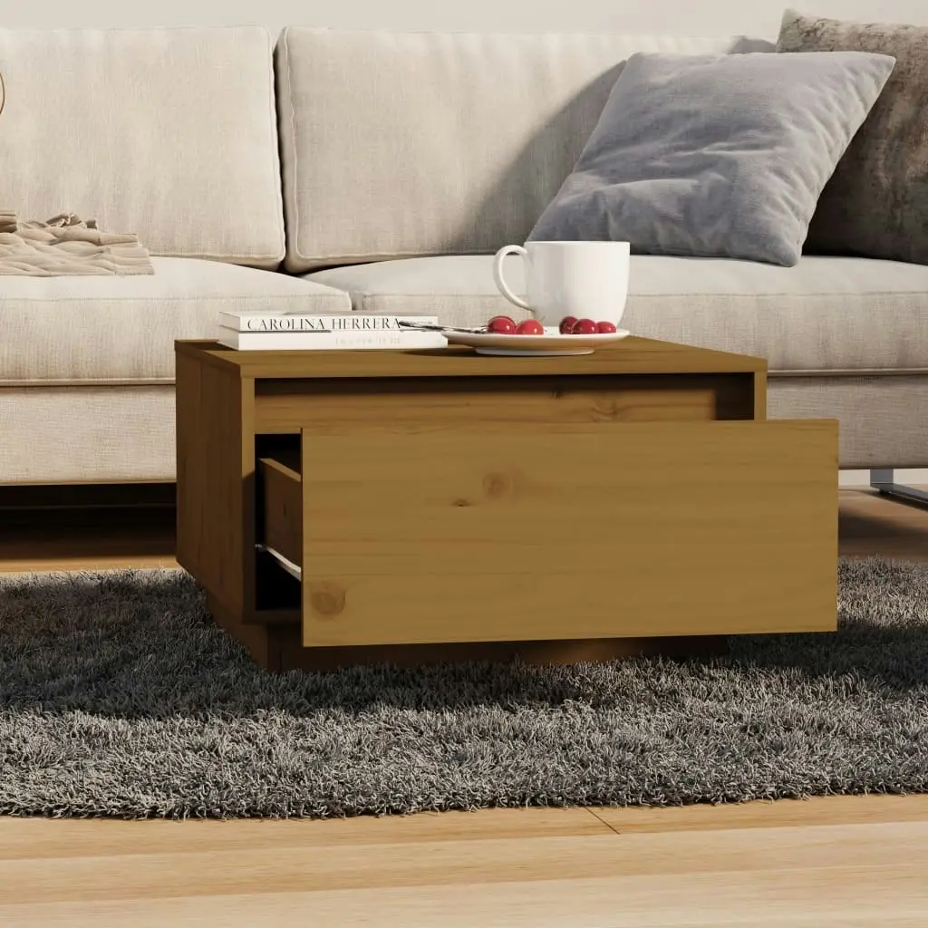 Coffee Table Honey Brown 55x56x32 cm Solid Wood Pine 813408