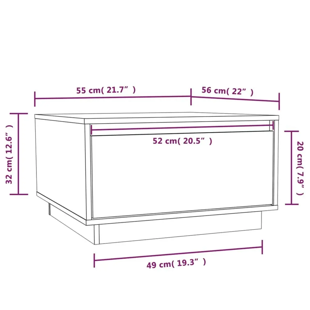 Coffee Table Honey Brown 55x56x32 cm Solid Wood Pine 813408