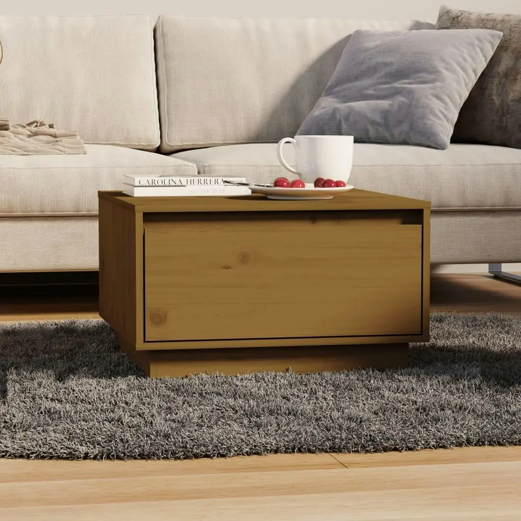 Coffee Table Honey Brown 55x56x32 cm Solid Wood Pine 813408