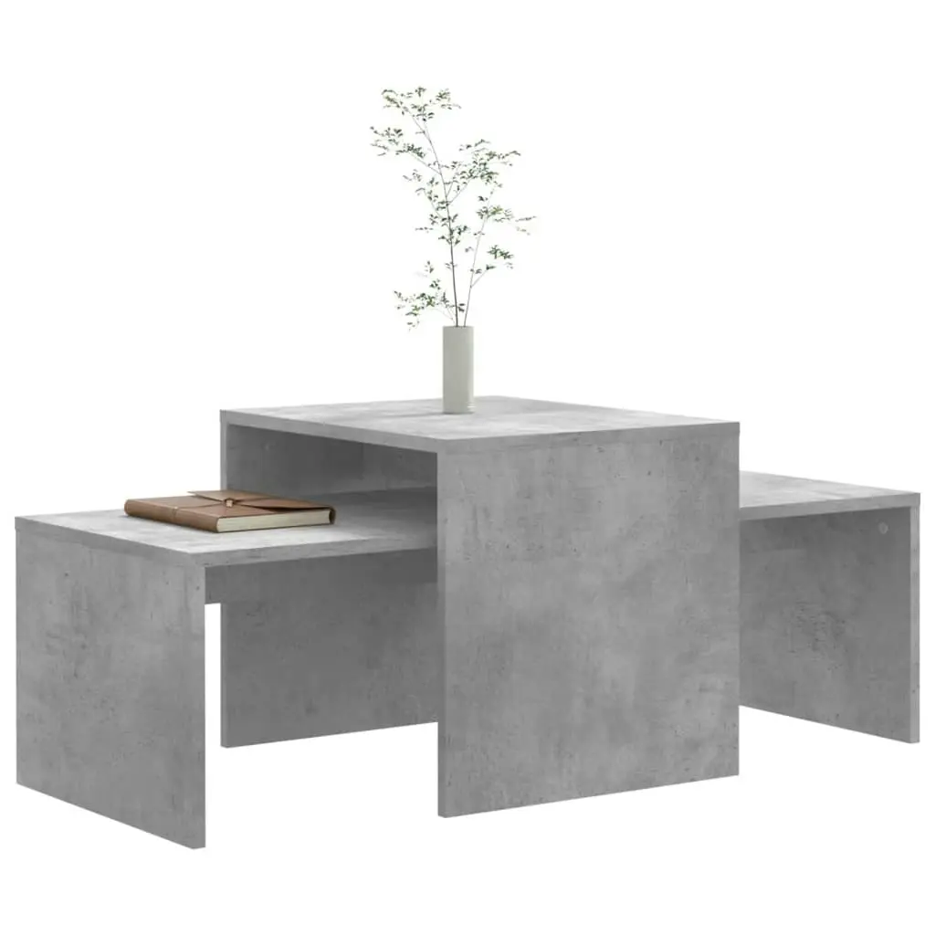 Coffee Table Set Concrete Grey 100x48x40 cm Engineered Wood 802916