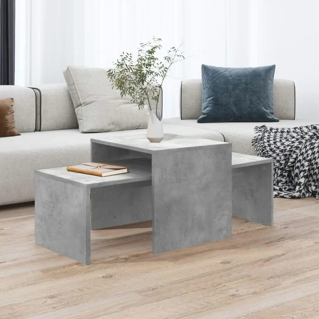 Coffee Table Set Concrete Grey 100x48x40 cm Engineered Wood 802916