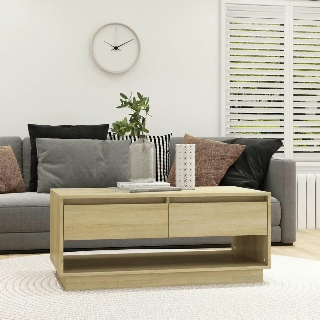 Coffee Table Sonoma Oak 102.5x55x44 cm Engineered Wood 809506