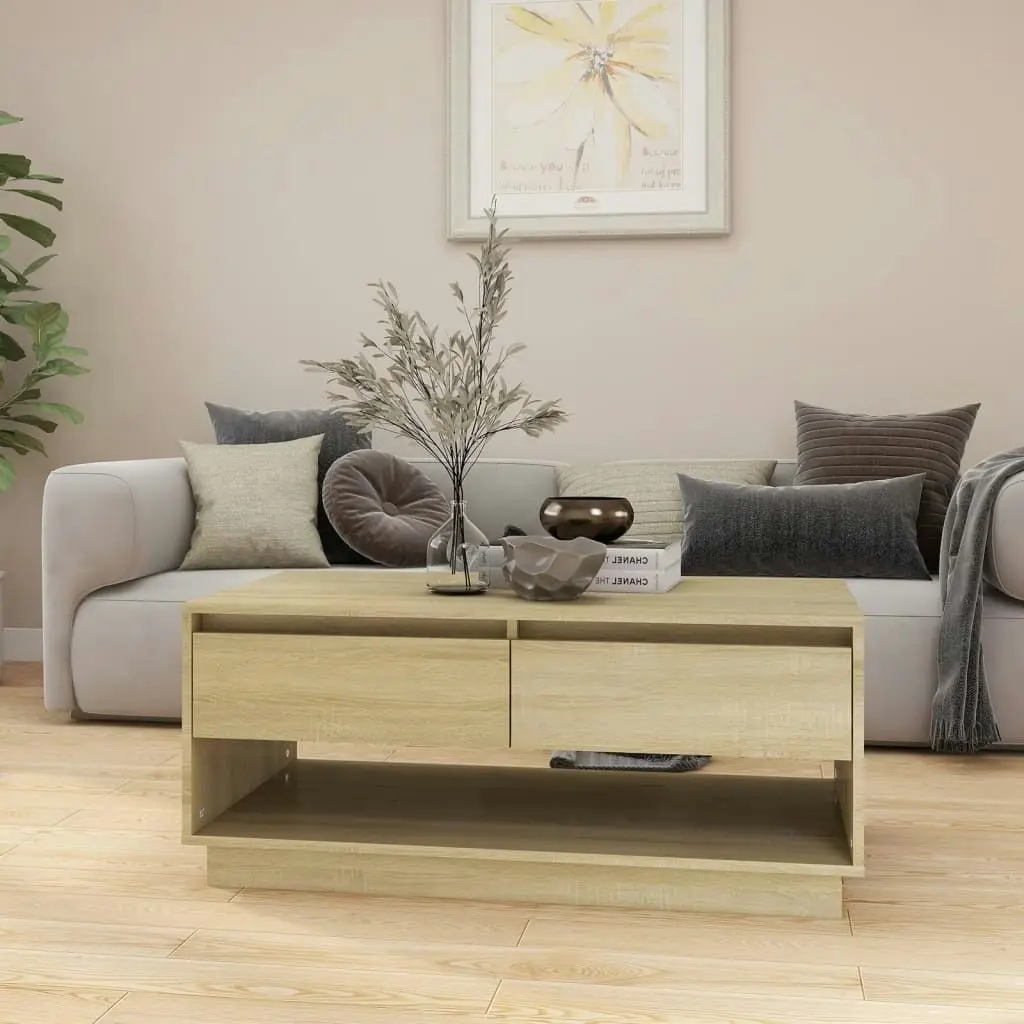 Coffee Table Sonoma Oak 102.5x55x44 cm Engineered Wood 809506