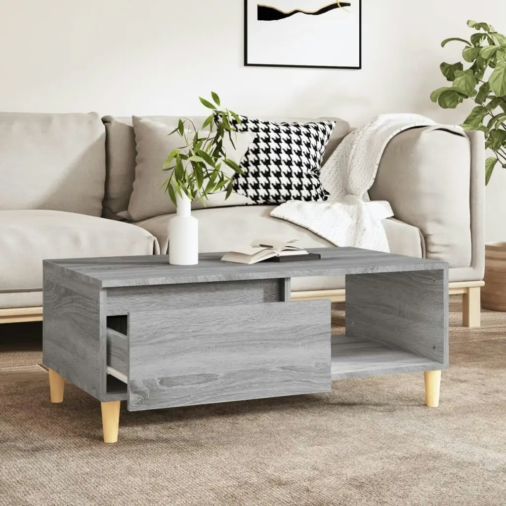 Coffee Table Grey Sonoma 90x50x36.5 cm Engineered Wood 821050