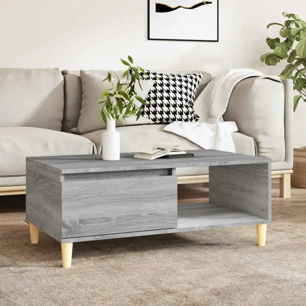 Coffee Table Grey Sonoma 90x50x36.5 cm Engineered Wood 821050