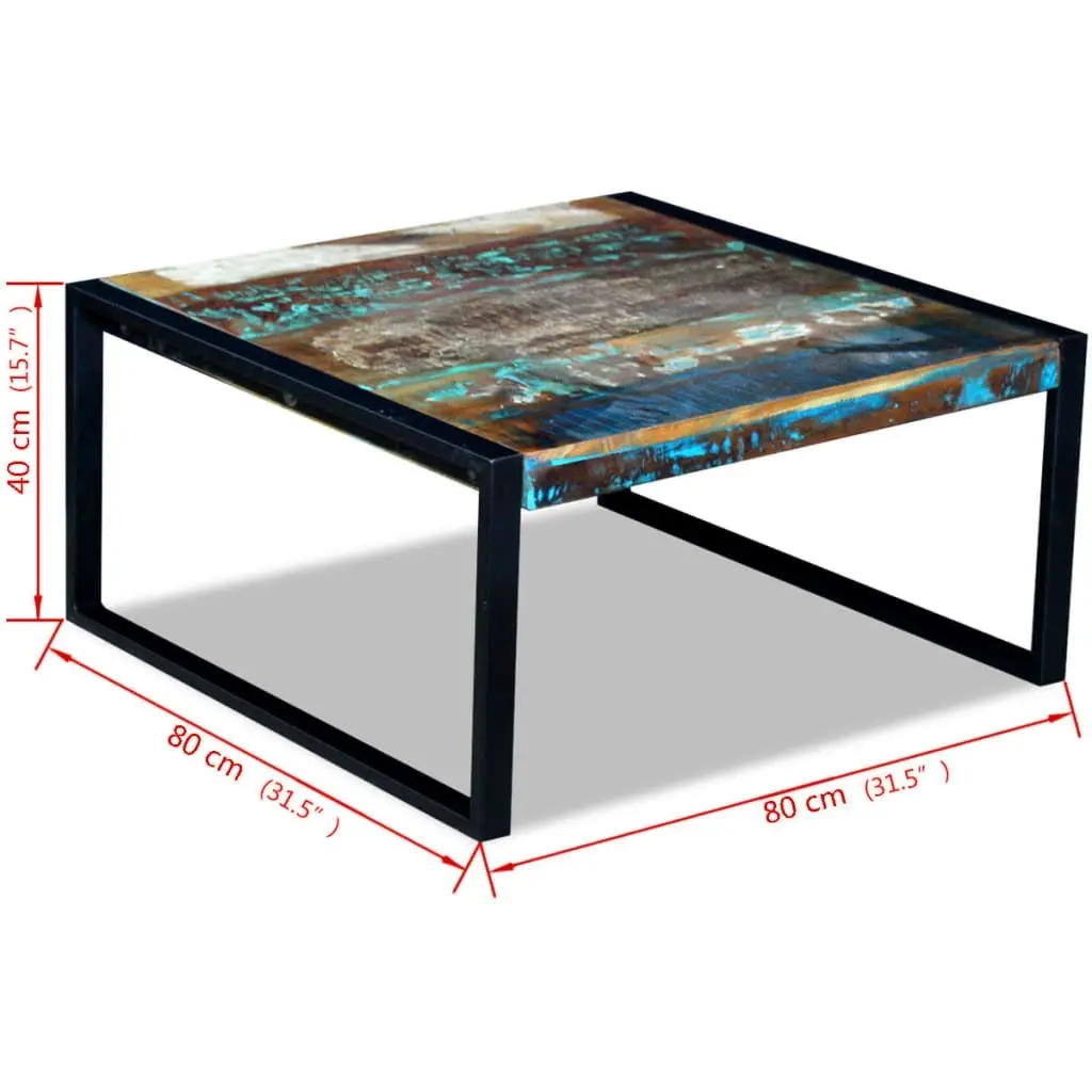 Coffee Table Solid Reclaimed Wood 80x80x40 cm 243295