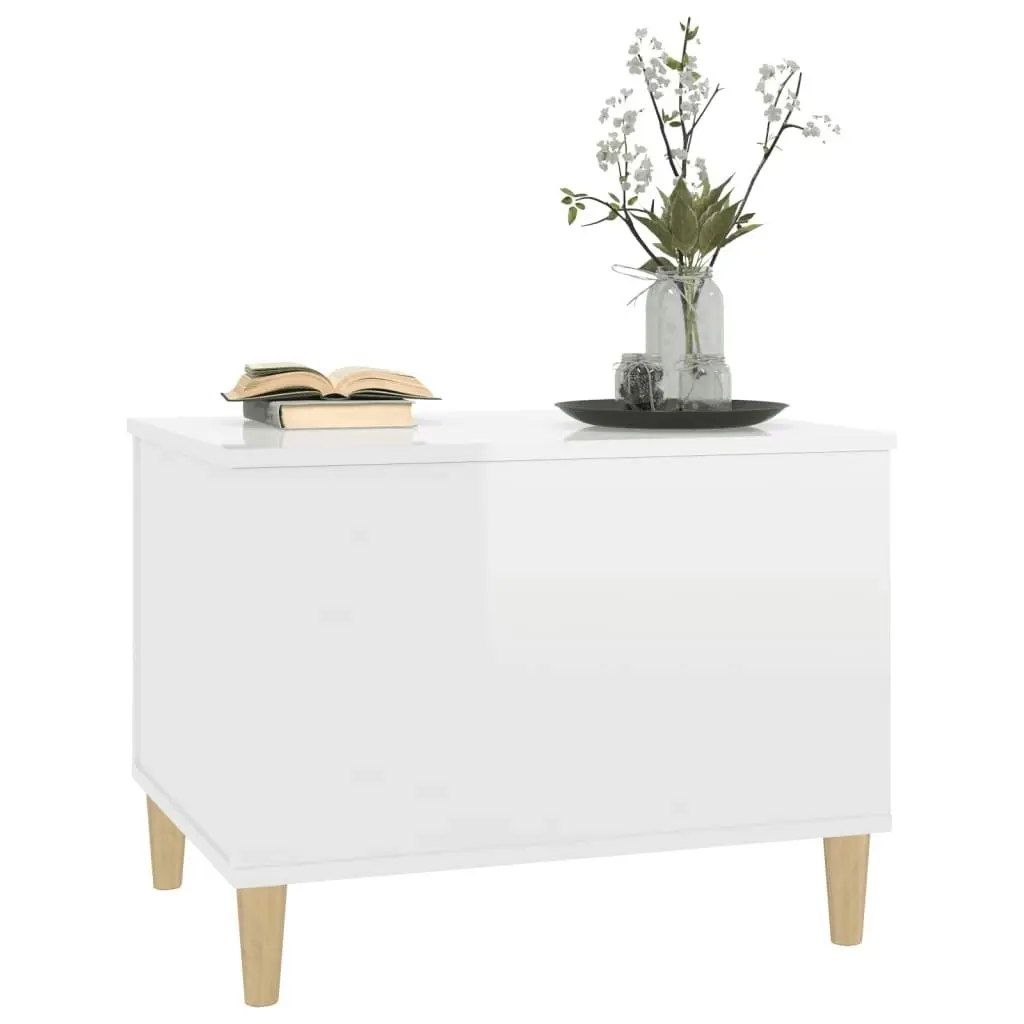 Coffee Table High Gloss White 60x44.5x45 cm Engineered Wood 819566