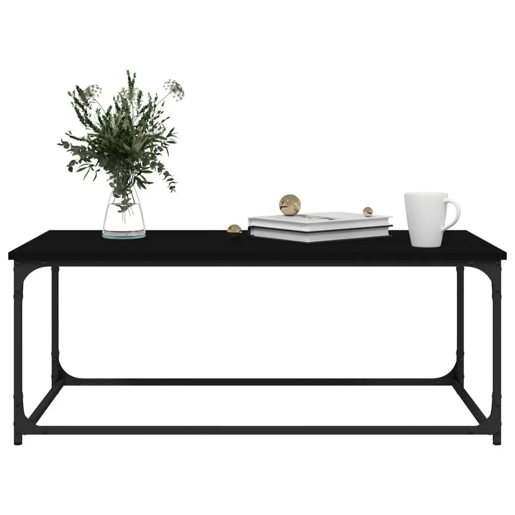 Coffee Table Black 102x50x40 cm Engineered Wood and Iron 823297