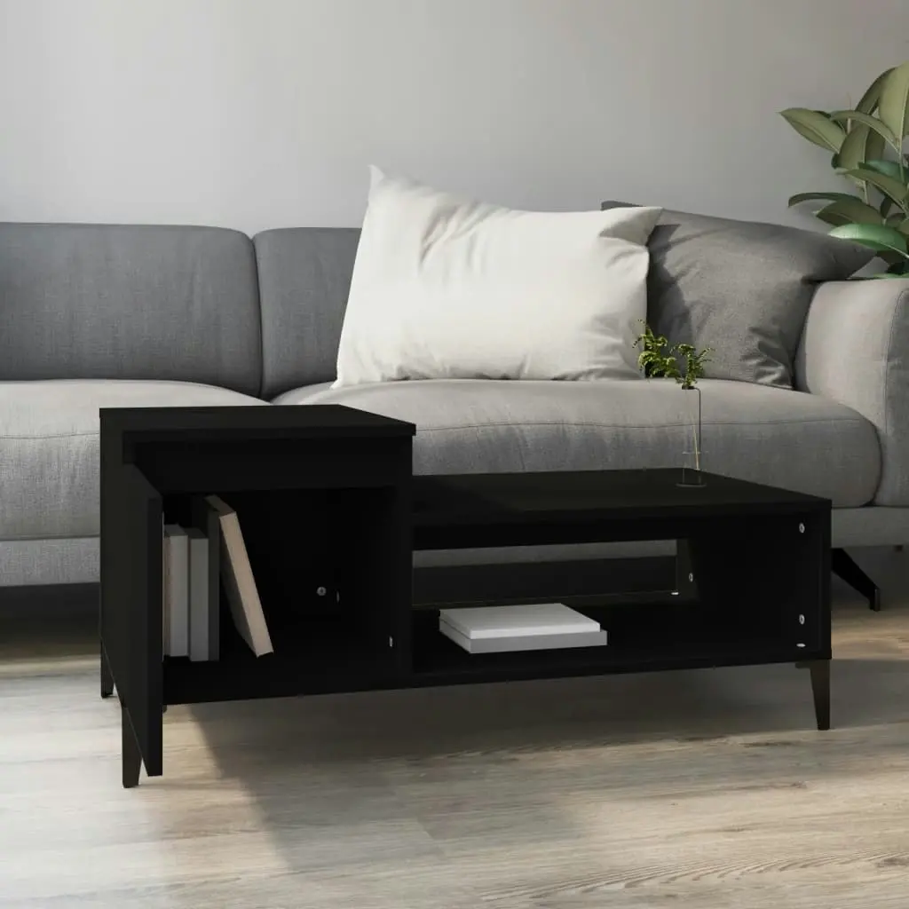 Coffee Table Black 100x50x45 cm Engineered Wood 821133