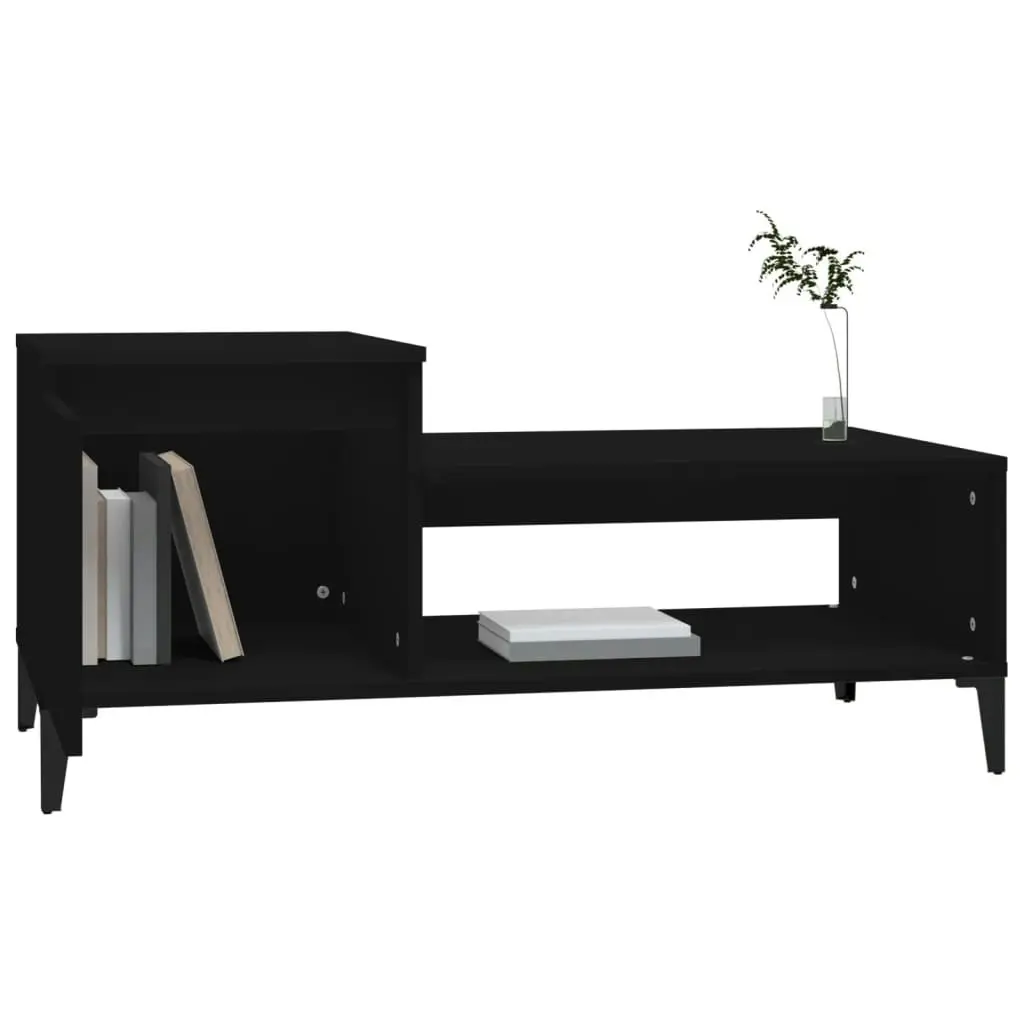 Coffee Table Black 100x50x45 cm Engineered Wood 821133