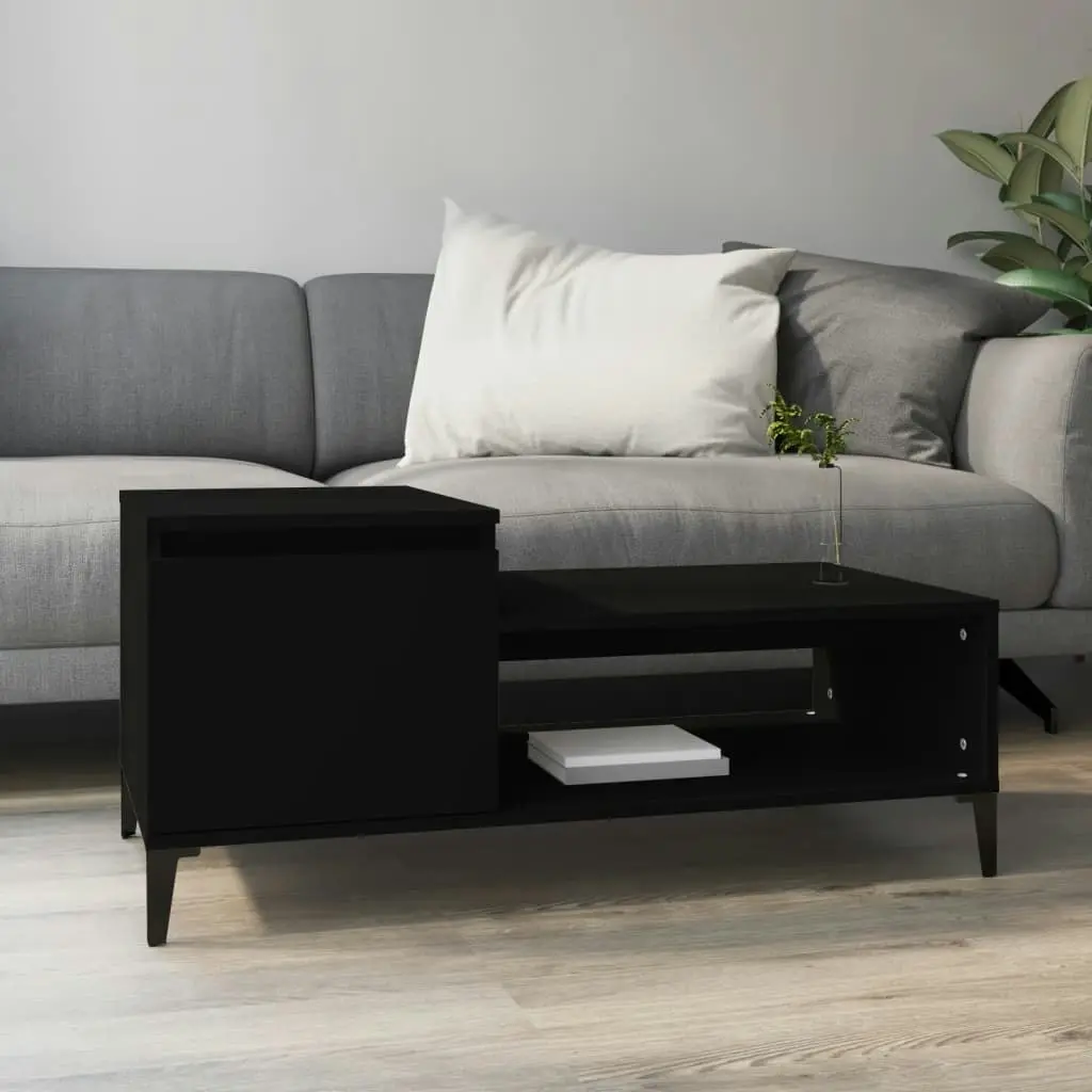 Coffee Table Black 100x50x45 cm Engineered Wood 821133