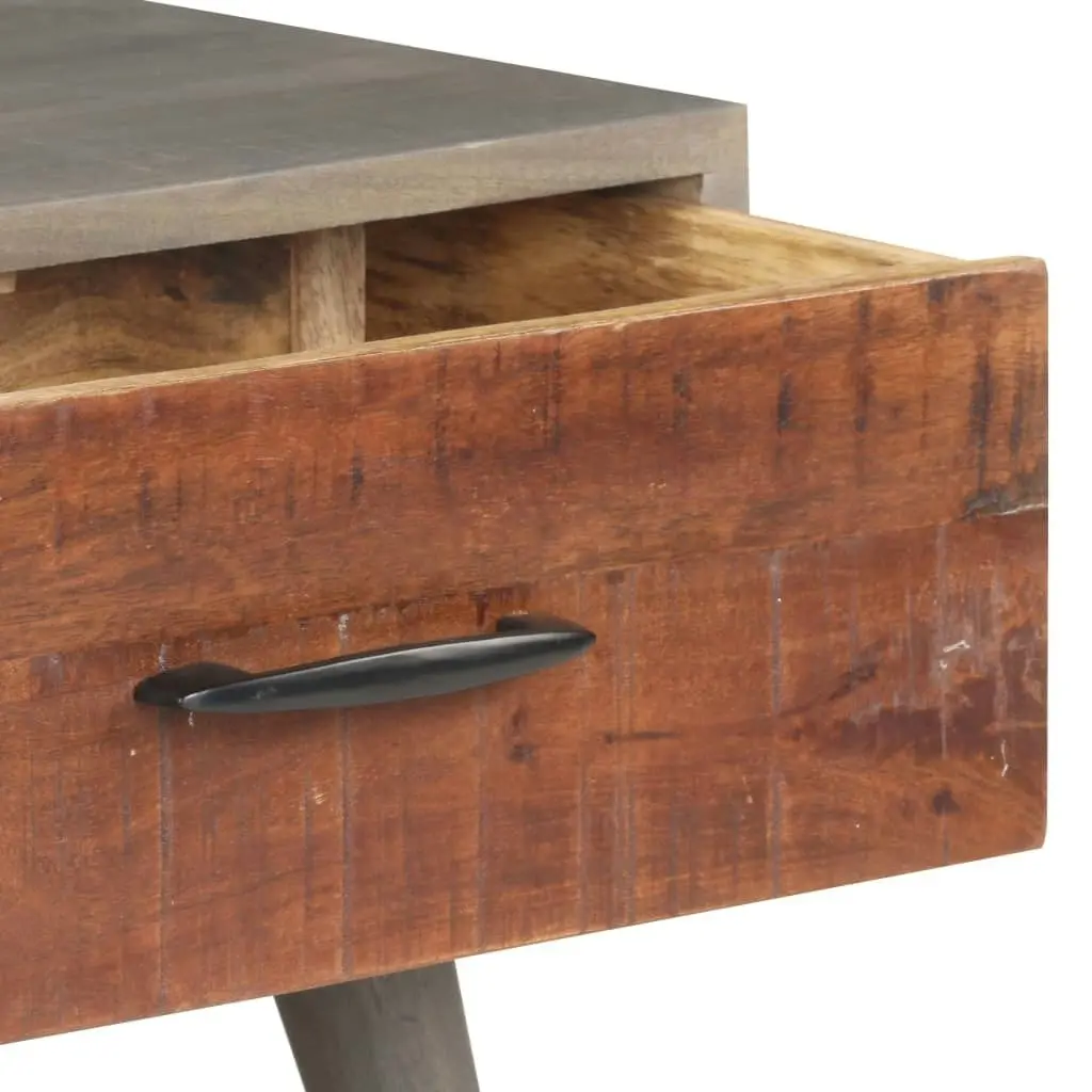 Coffee Table Grey 100x60x40 cm Solid Rough Mango Wood 321808