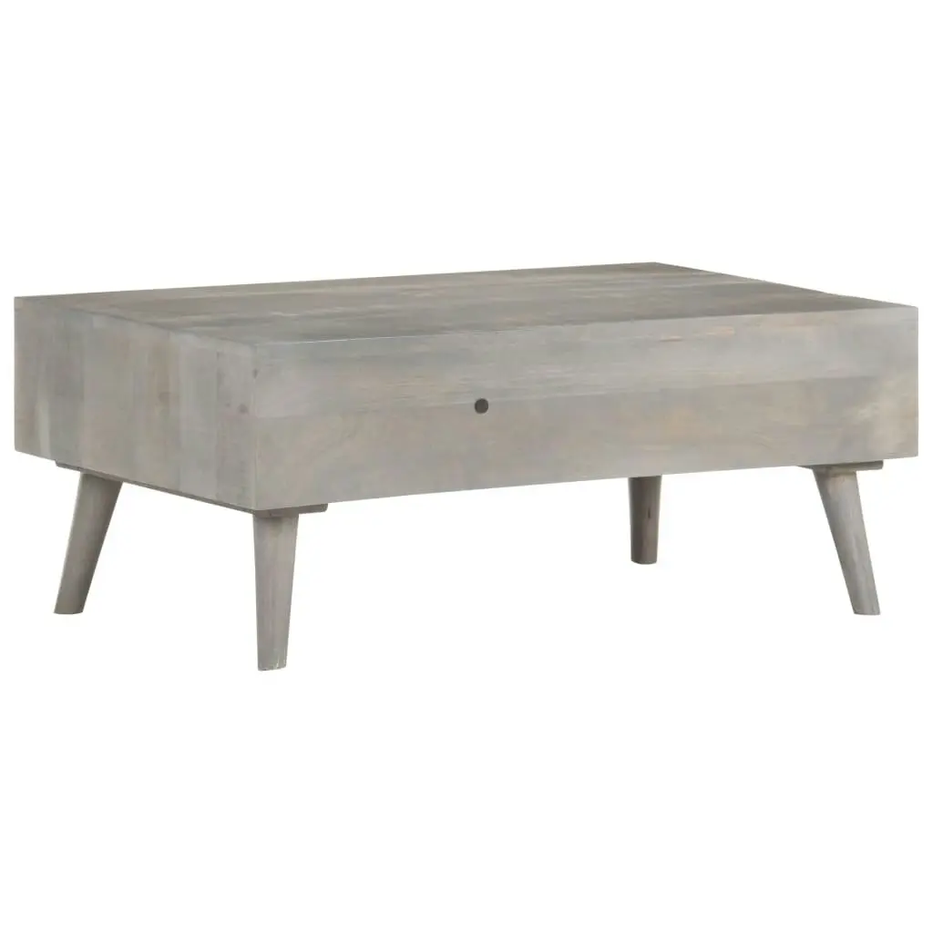 Coffee Table Grey 100x60x40 cm Solid Rough Mango Wood 321808