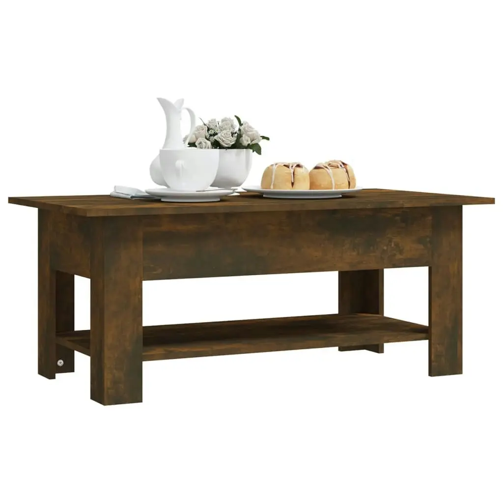 Coffee Table Smoked Oak 102x55x42 cm Engineered Wood 813074