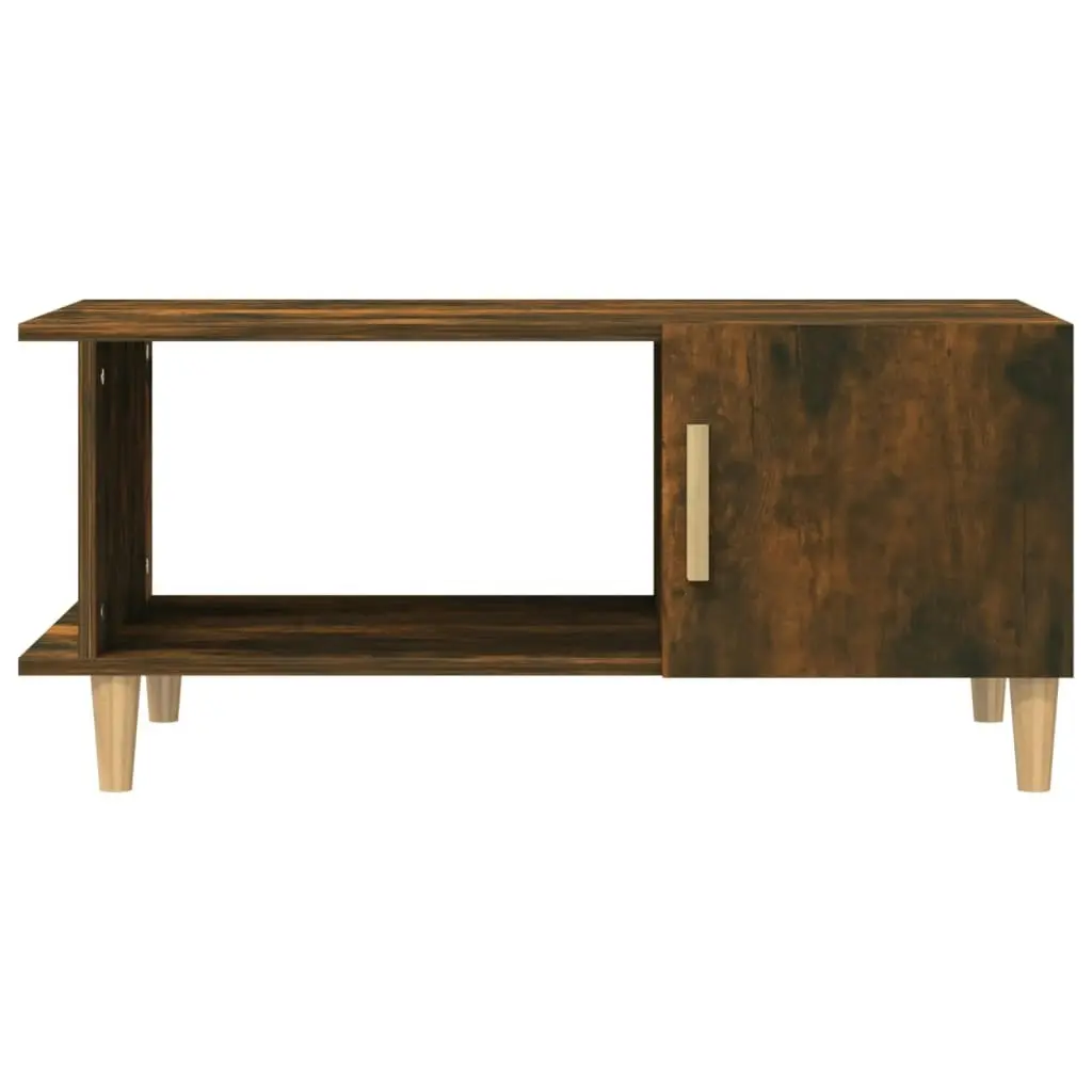 Coffee Table Smoked Oak 90x50x40 cm Engineered Wood 817543