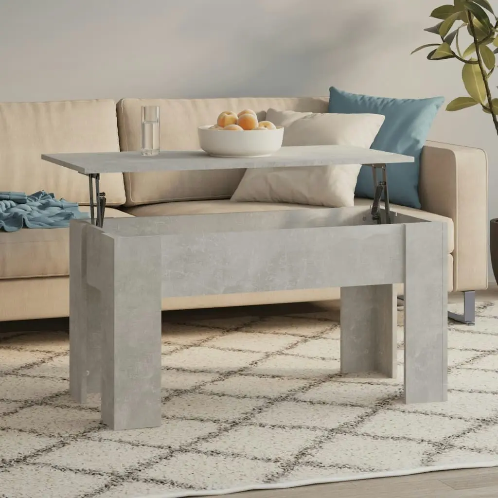 Coffee Table Concrete Grey 101x49x52 cm Engineered Wood 809687