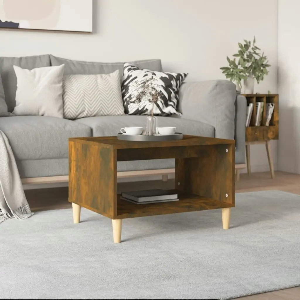 Coffee Table Smoked Oak 60x50x40 cm Engineered Wood 817519