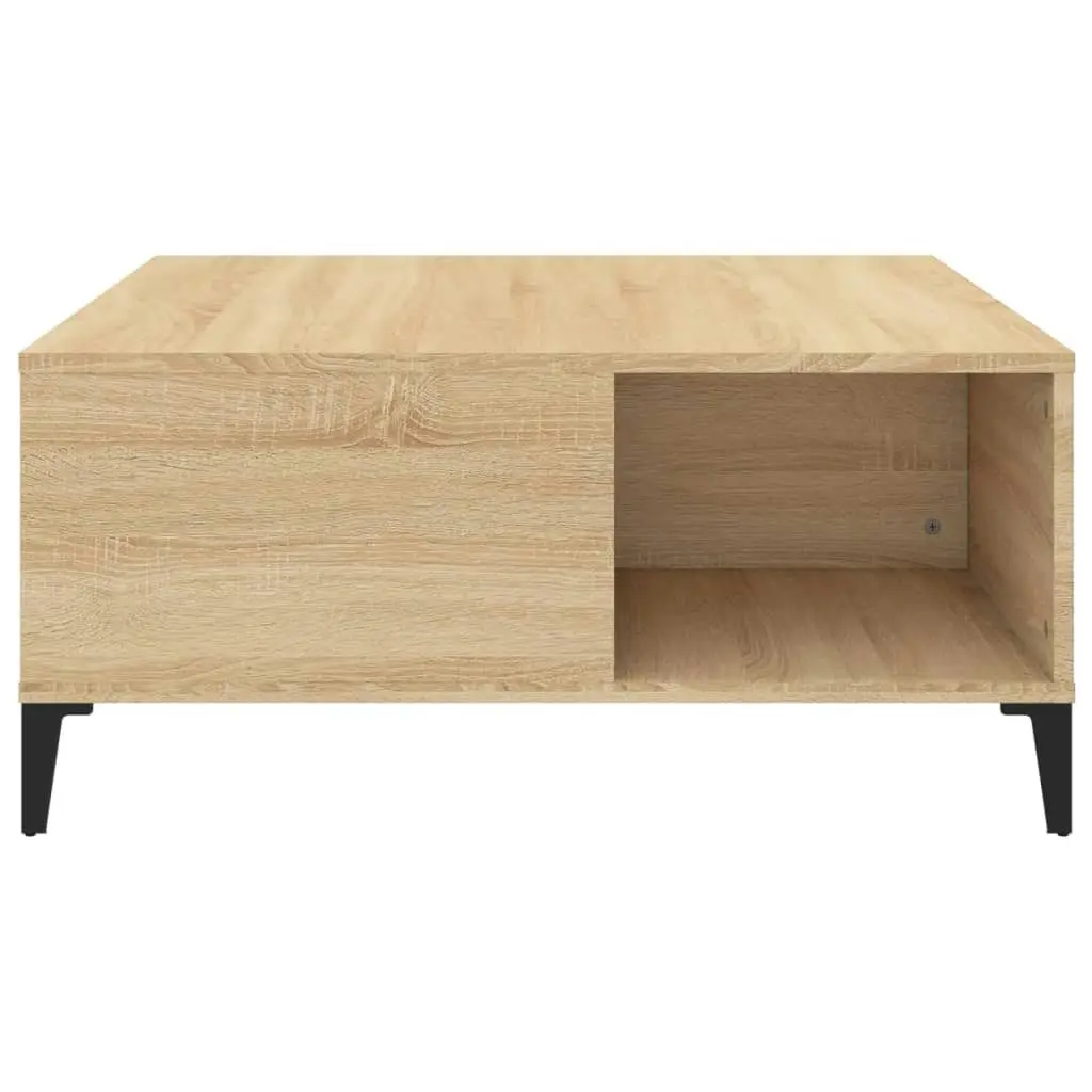 Coffee Table Sonoma Oak 80x80x36.5 cm Engineered Wood 821103