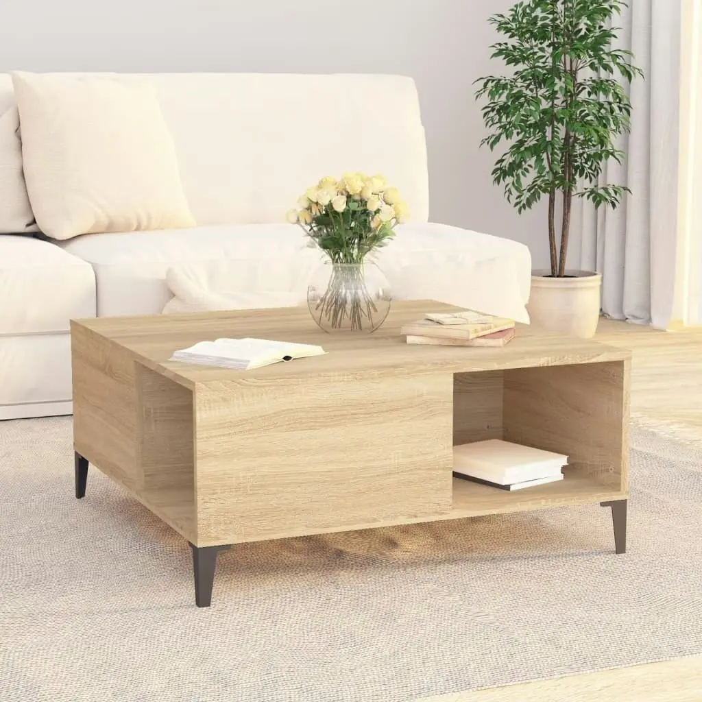 Coffee Table Sonoma Oak 80x80x36.5 cm Engineered Wood 821103