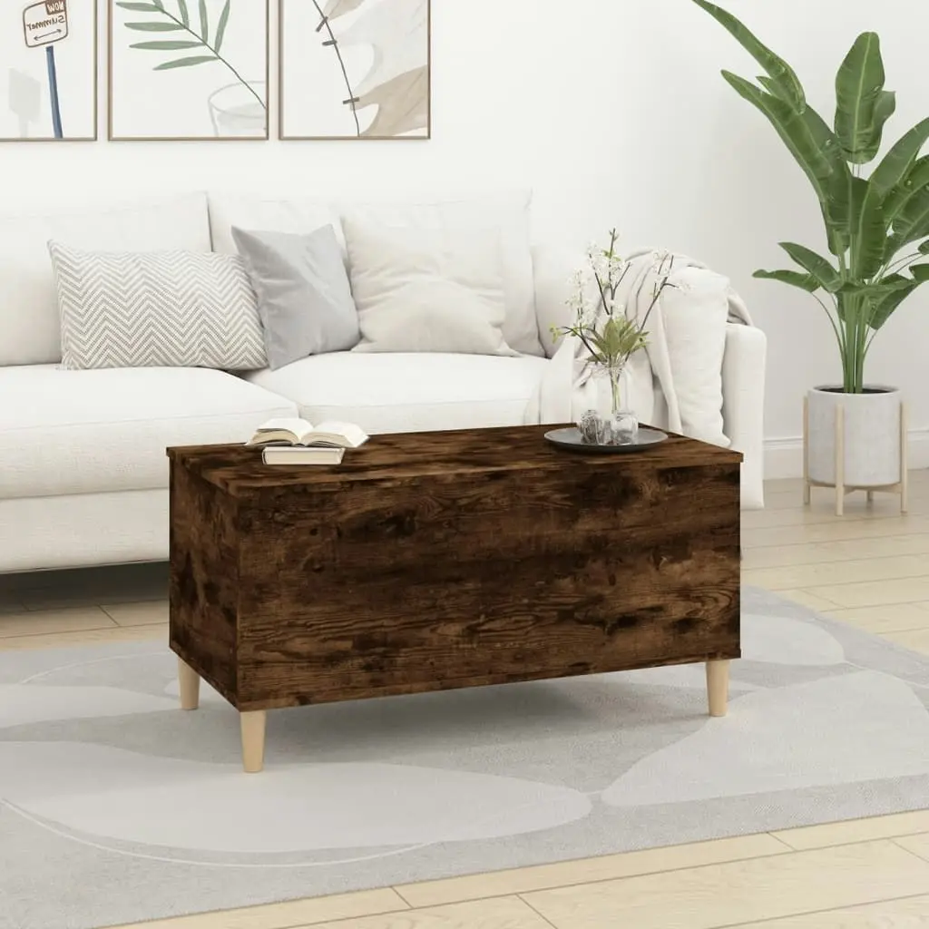 Coffee Table Smoked Oak 90x44.5x45 cm Engineered Wood 819585