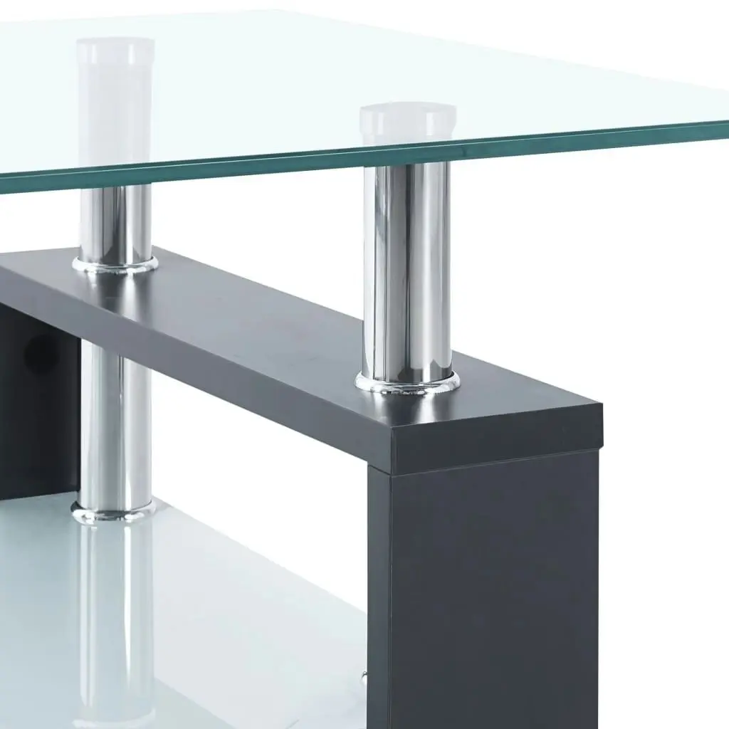 Coffee Table Grey and Transparent 95x55x40 cm Tempered Glass 330305