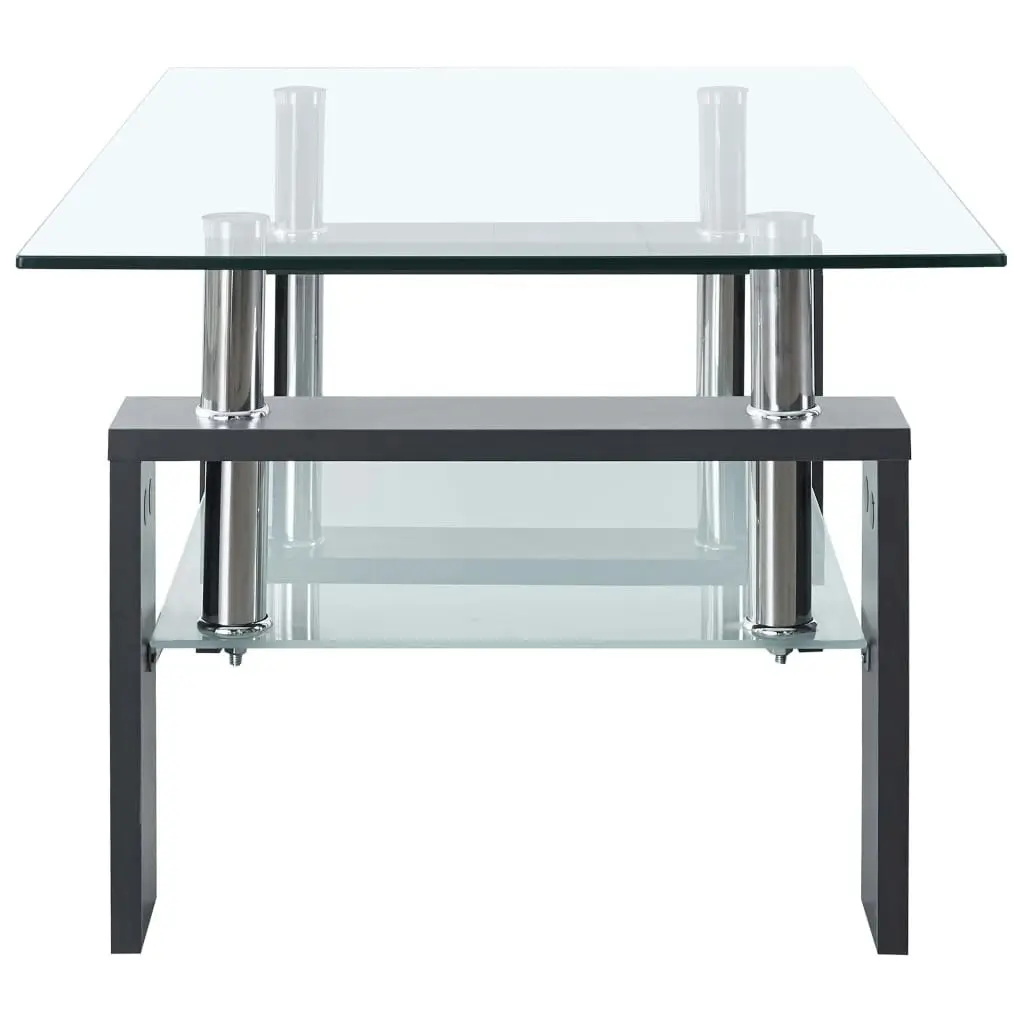 Coffee Table Grey and Transparent 95x55x40 cm Tempered Glass 330305