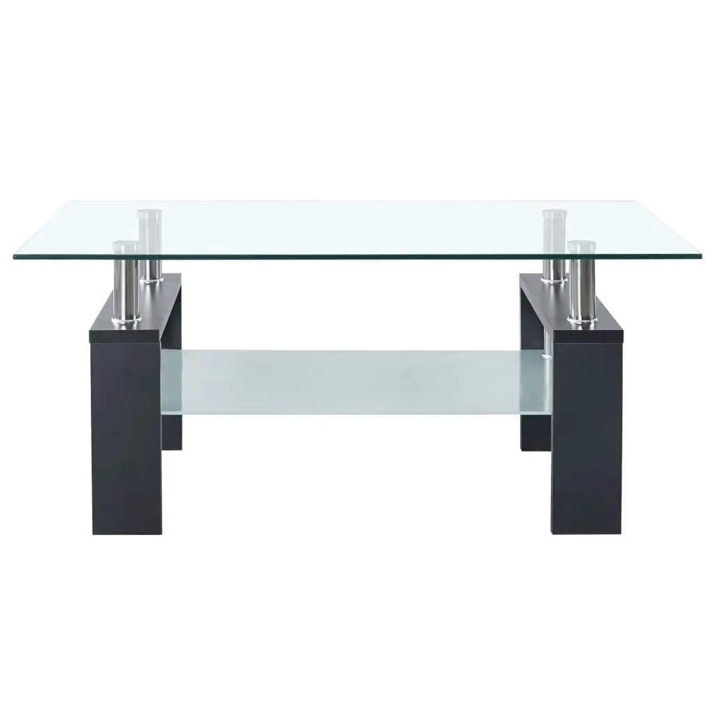 Coffee Table Grey and Transparent 95x55x40 cm Tempered Glass 330305