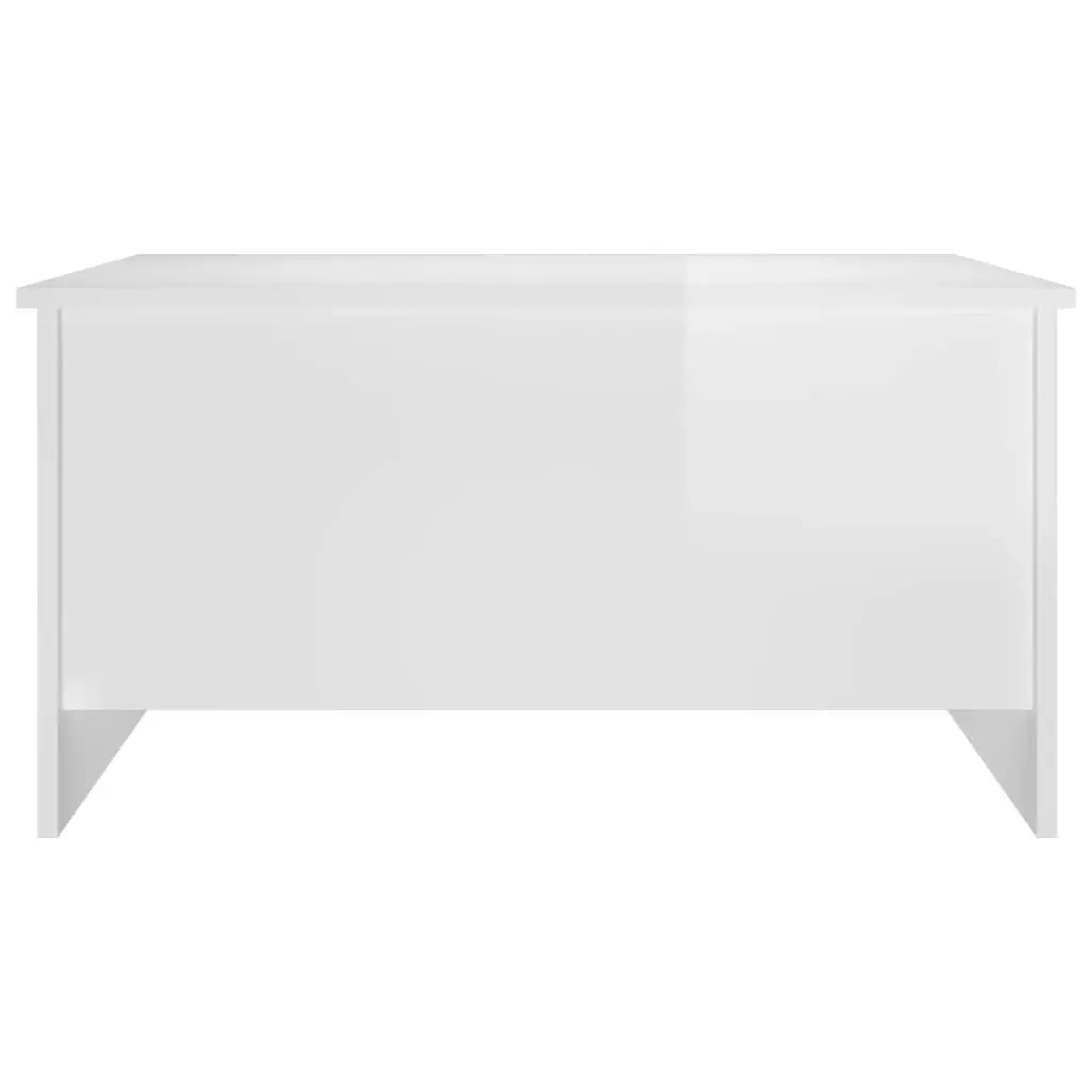 Coffee Table High Gloss White 80x55.5x41.5 cm Engineered Wood 809680