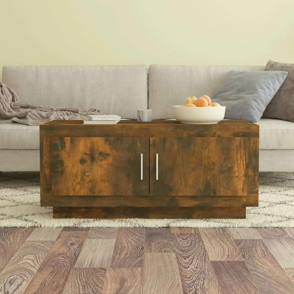 Coffee Table Smoked Oak 102x50x45 cm Engineered Wood 817231